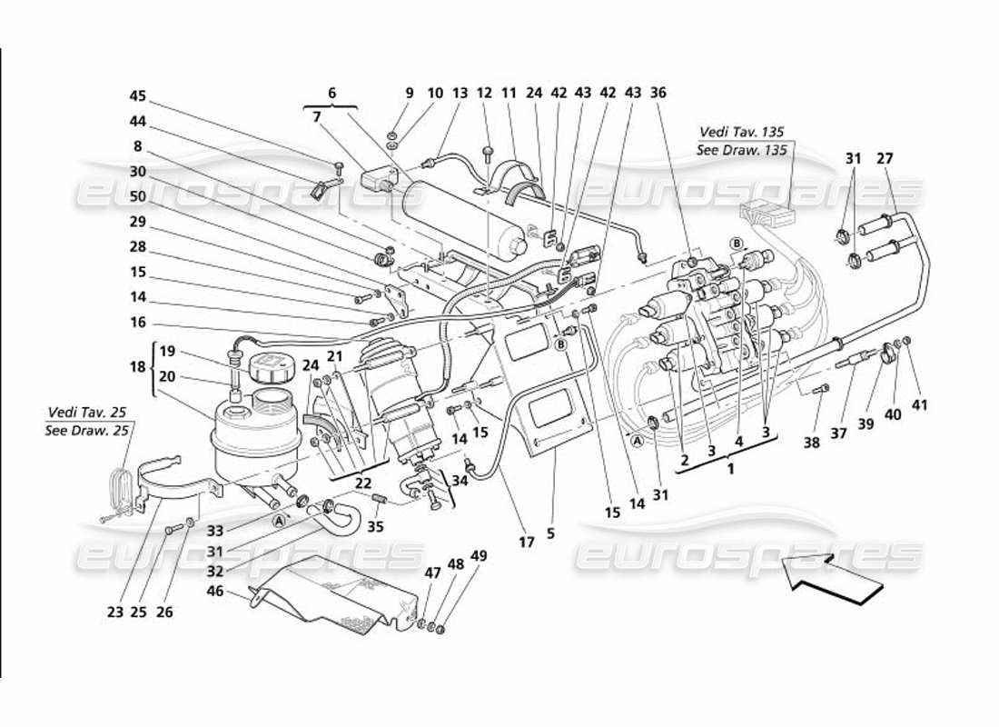 maserati 4200 gransport (2005) schema delle parti centralina e serbatoio