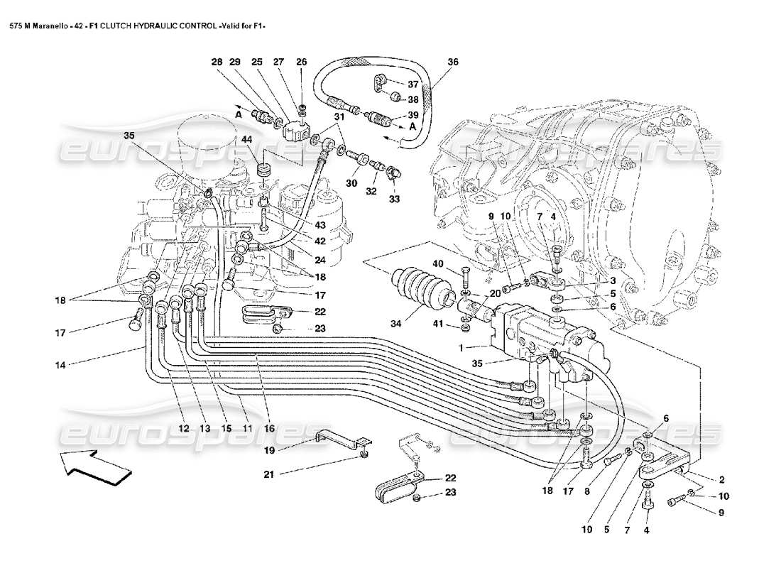 ferrari 575m maranello f1 controllo idraulico della frizione valido per f1 diagramma delle parti