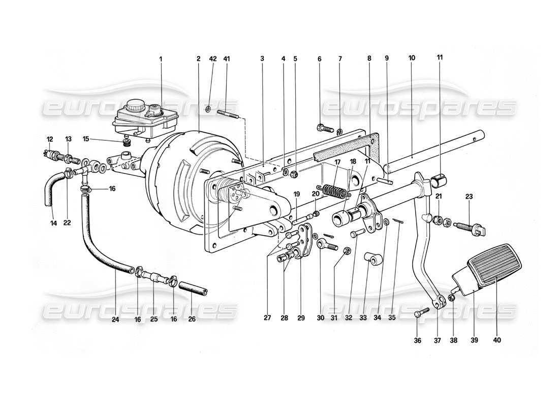 ferrari 412 (mechanical) controllo idraulico dei freni - 412 a. guida a sinistra diagramma delle parti