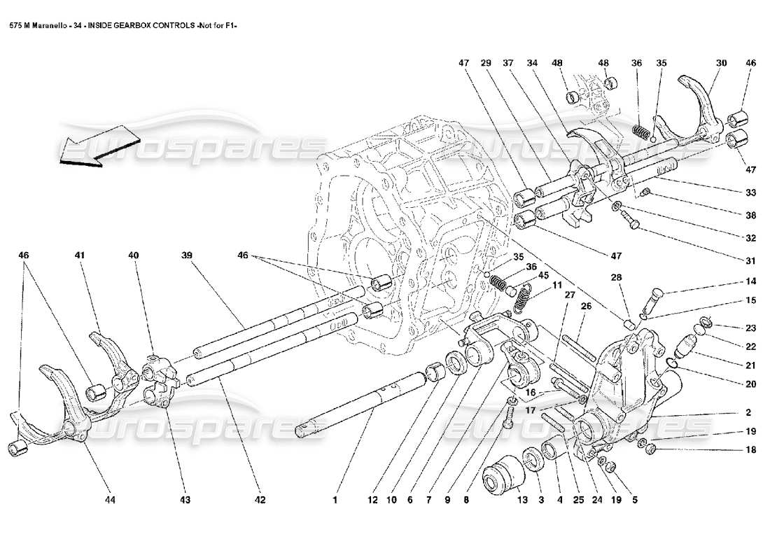 ferrari 575m maranello comandi interni del cambio non per f1 diagramma delle parti