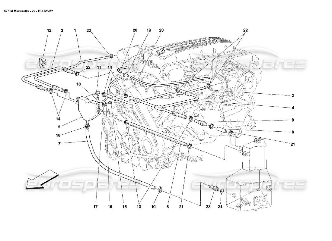 ferrari 575m maranello colpo: diagramma delle parti del sistema