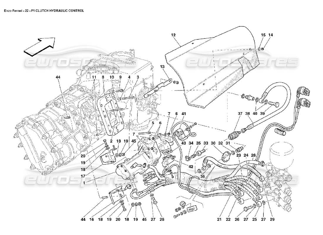 ferrari enzo f1 comando idraulico della frizione diagramma delle parti