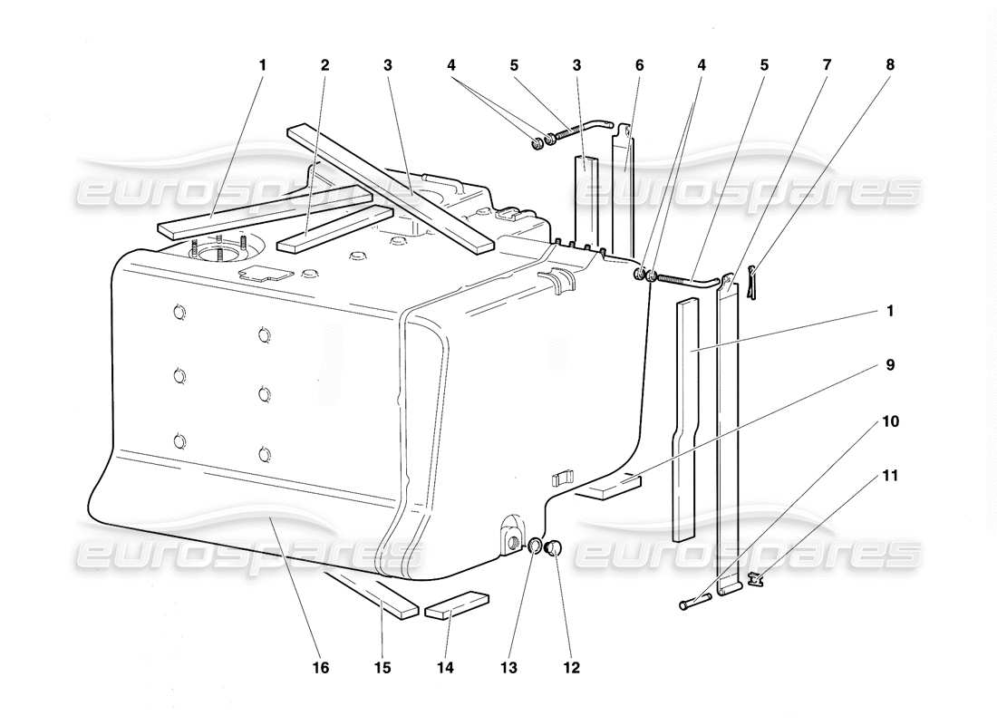 lamborghini diablo vt (1994) sistema di alimentazione carburante diagramma delle parti