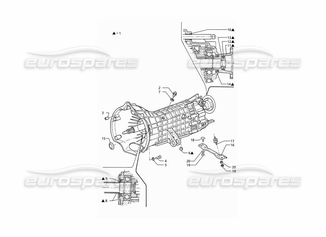 maserati ghibli 2.8 (abs) getrag cambio manuale 5 velocità diagramma delle parti