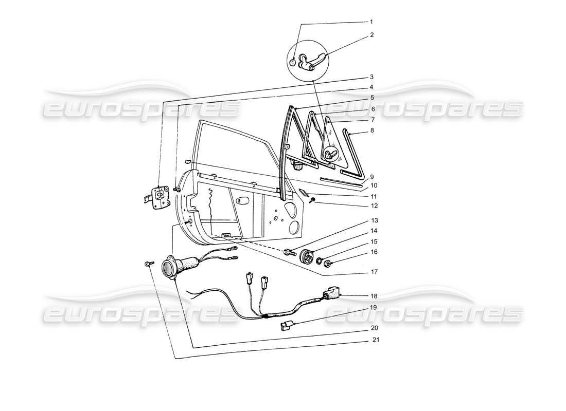 ferrari 365 gtb4 daytona (coachwork) diagramma delle parti del telaio della luce laterale e della luce interna