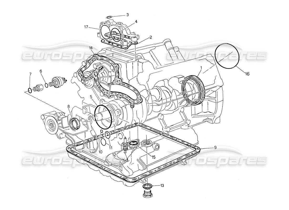 maserati biturbo spider diagramma delle parti di guarnizioni e paraolio per la revisione del blocco
