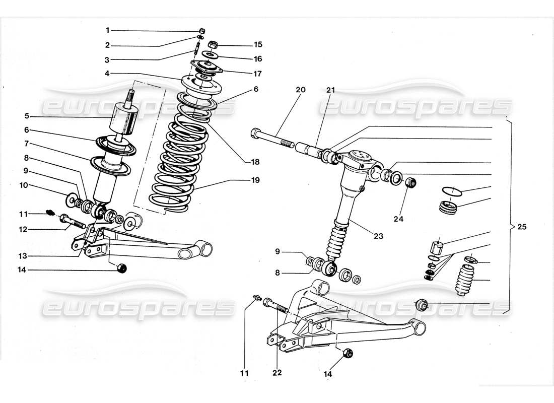 lamborghini lm002 (1988) ammortizzatore - schema delle parti hyda stop