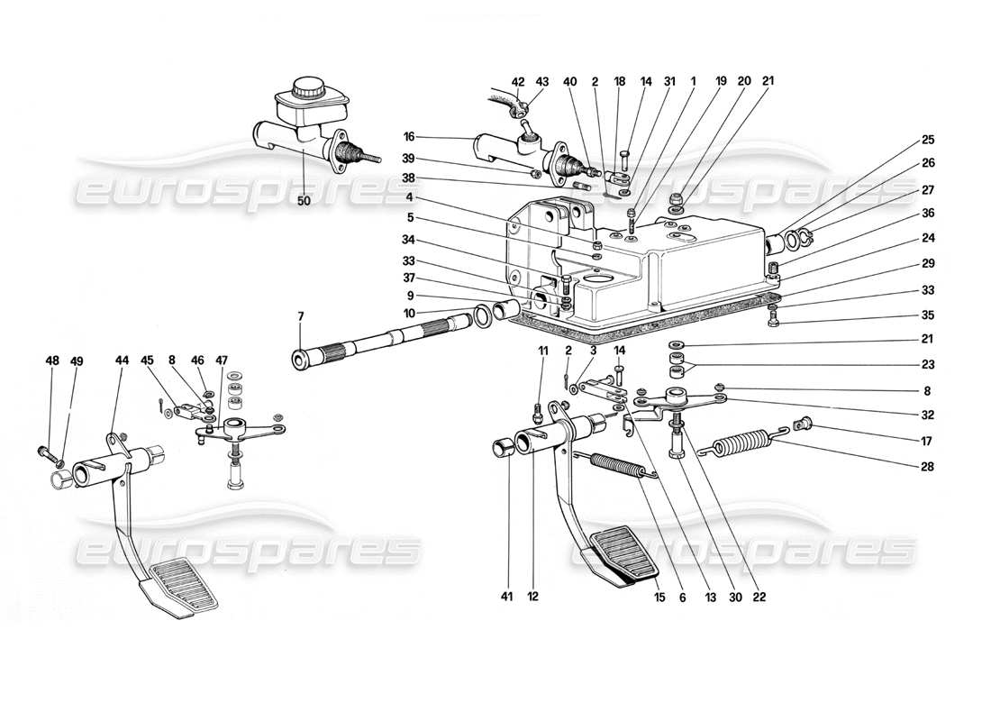 ferrari mondial 3.0 qv (1984) comando rilascio frizione diagramma delle parti