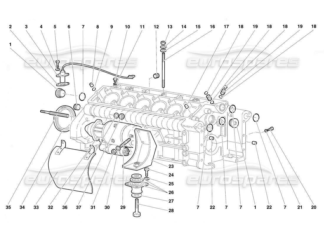 lamborghini diablo vt (1994) diagramma della parte del carter