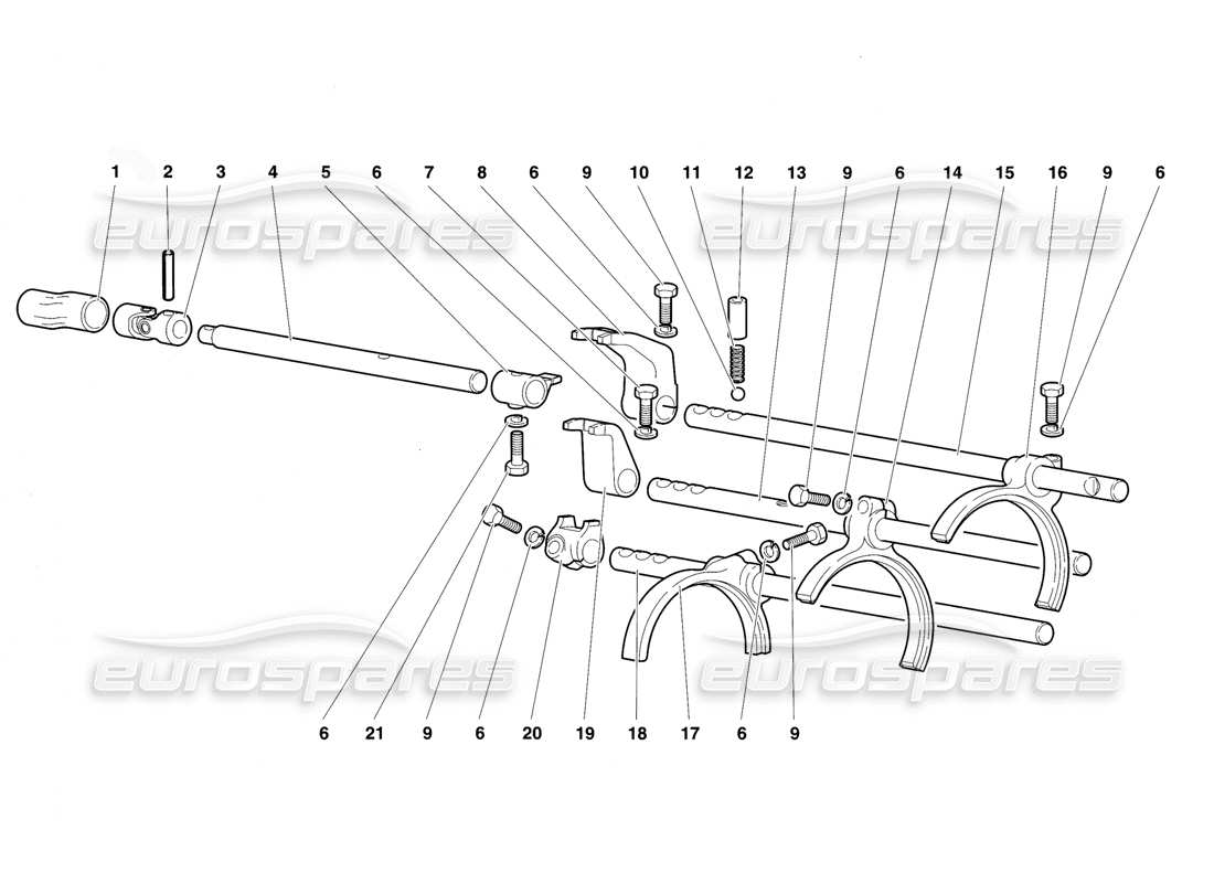 lamborghini diablo vt (1994) aste e forcelle del cambio diagramma delle parti