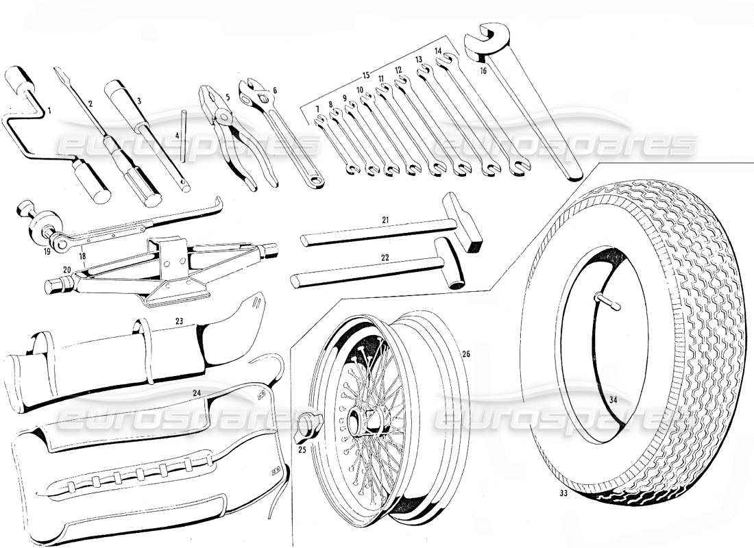 maserati mistral 3.7 utensili diagramma delle parti