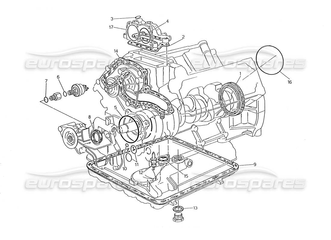 maserati karif 2.8 diagramma delle parti di guarnizioni e paraolio per la revisione del blocco