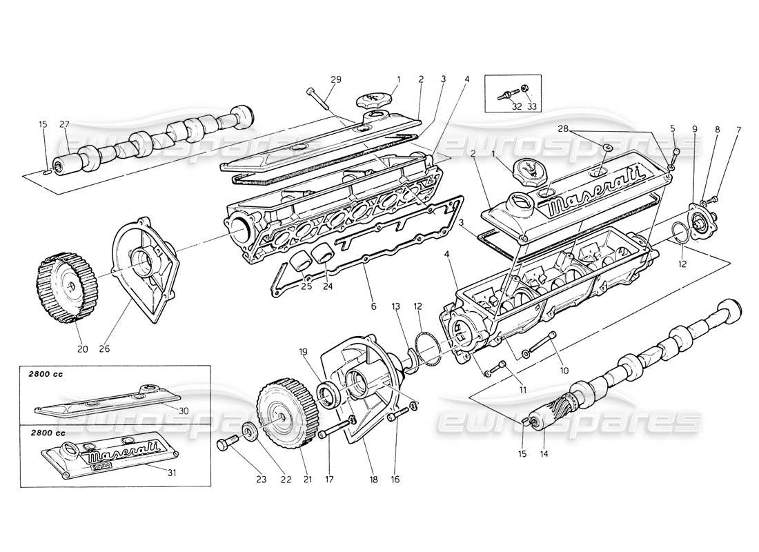 maserati biturbo spider tempistica diagramma delle parti