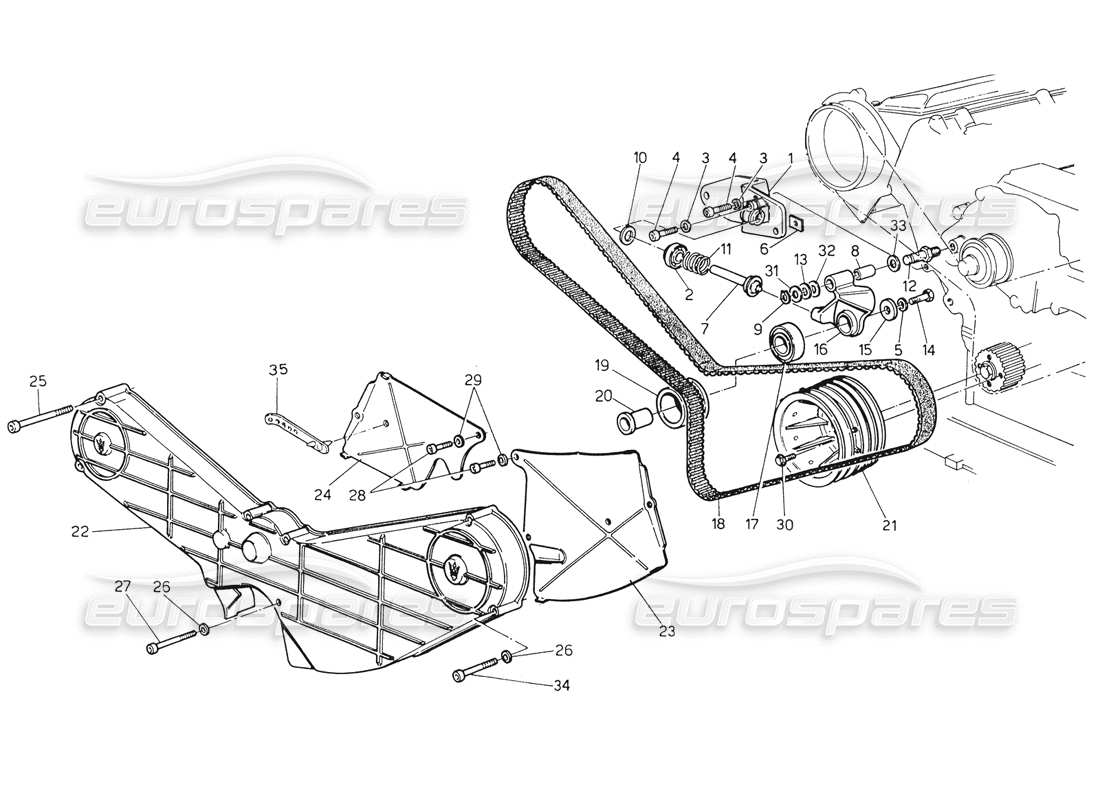 maserati biturbo spider controllo del tempo diagramma delle parti