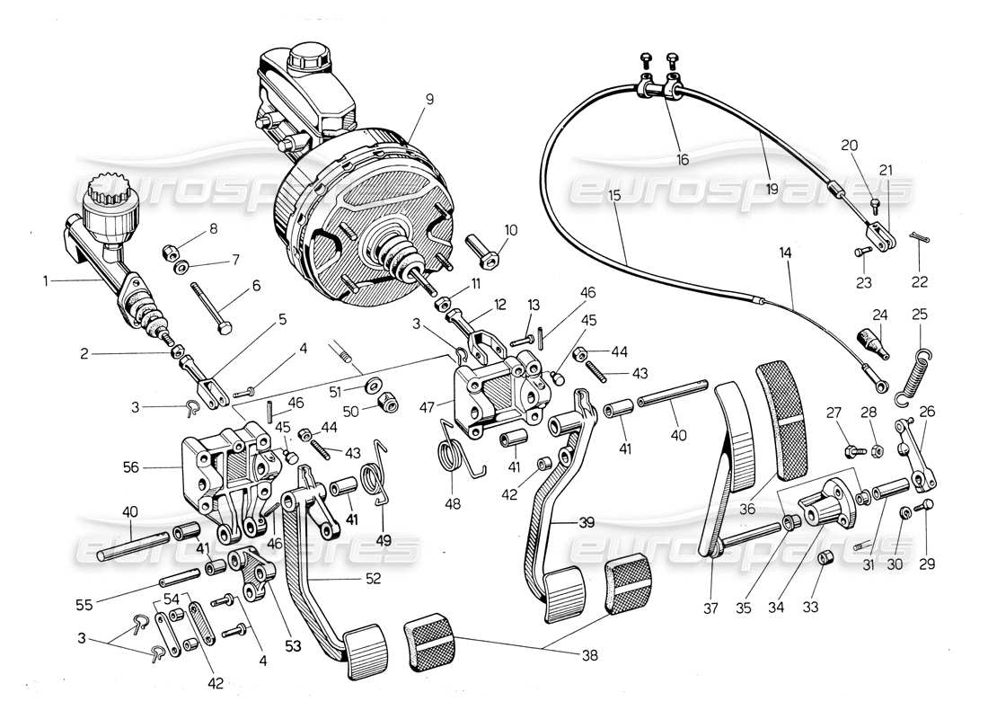 lamborghini countach lp400 pedali schema delle parti
