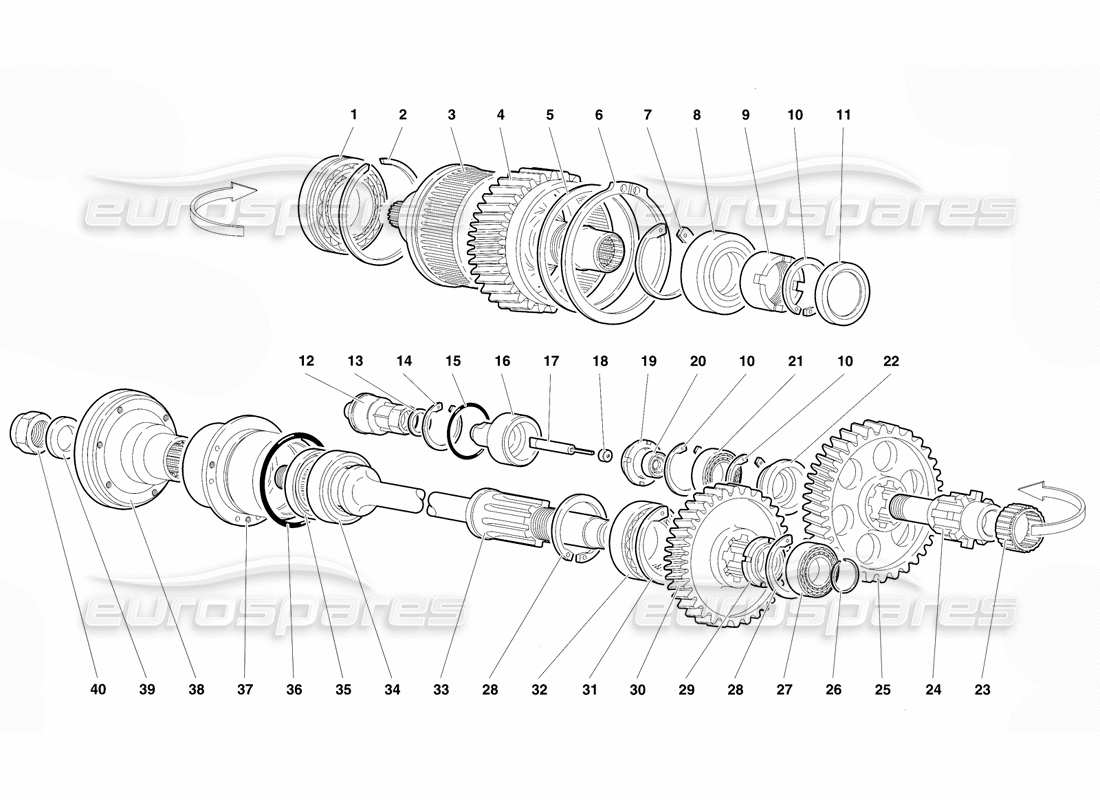 lamborghini diablo vt (1994) accoppiamento viscoso diagramma delle parti