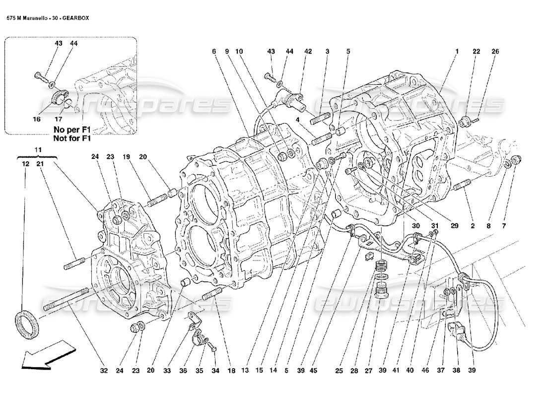 ferrari 575m maranello diagramma delle parti del cambio