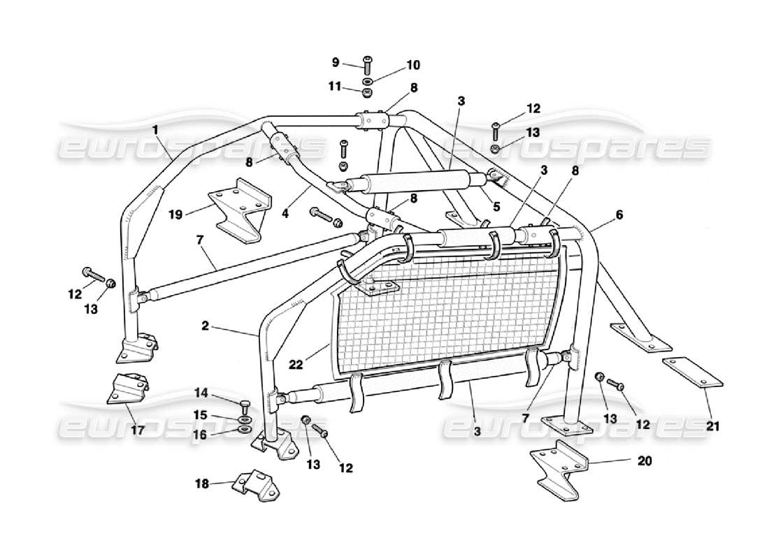 ferrari 355 challenge (1996) roll bar diagramma delle parti