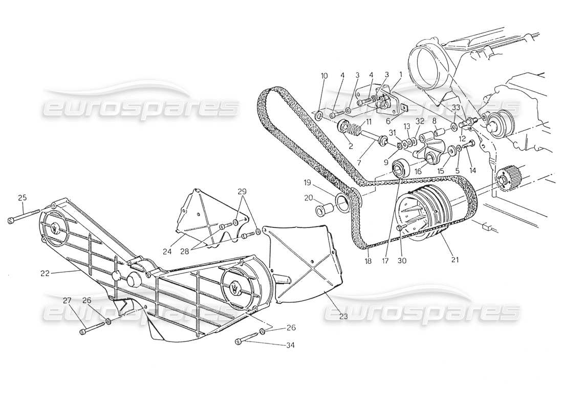 maserati karif 2.8 diagramma delle parti del controllo del tempo