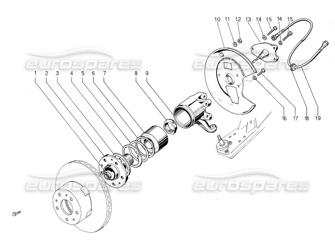 lamborghini jalpa 3.5 (1984) sospensioni anteriori diagramma delle parti