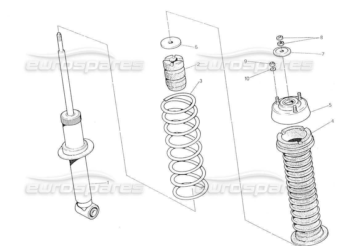 maserati biturbo spider ammortizzatore posteriore diagramma delle parti