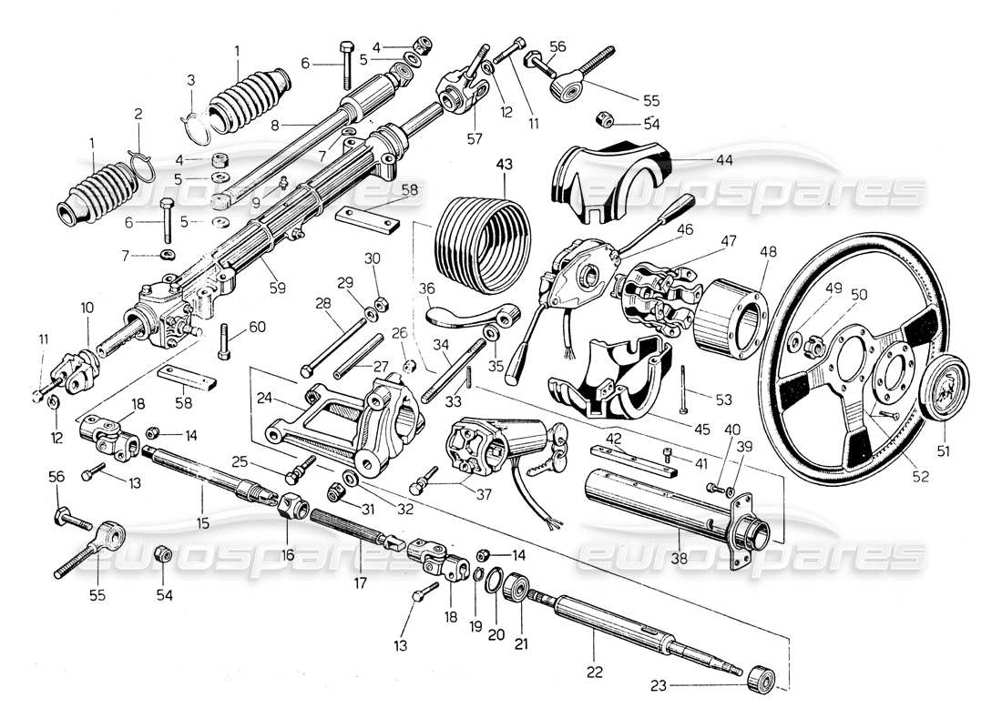lamborghini countach lp400 timone diagramma delle parti