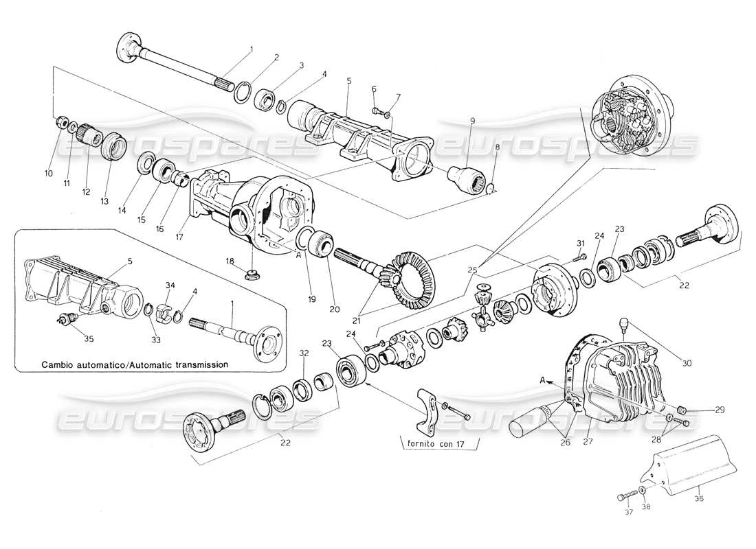 maserati biturbo spider differenziale diagramma delle parti