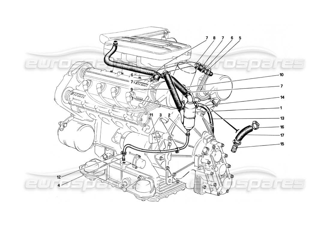 ferrari 208 turbo (1982) colpo - per sistema diagramma delle parti