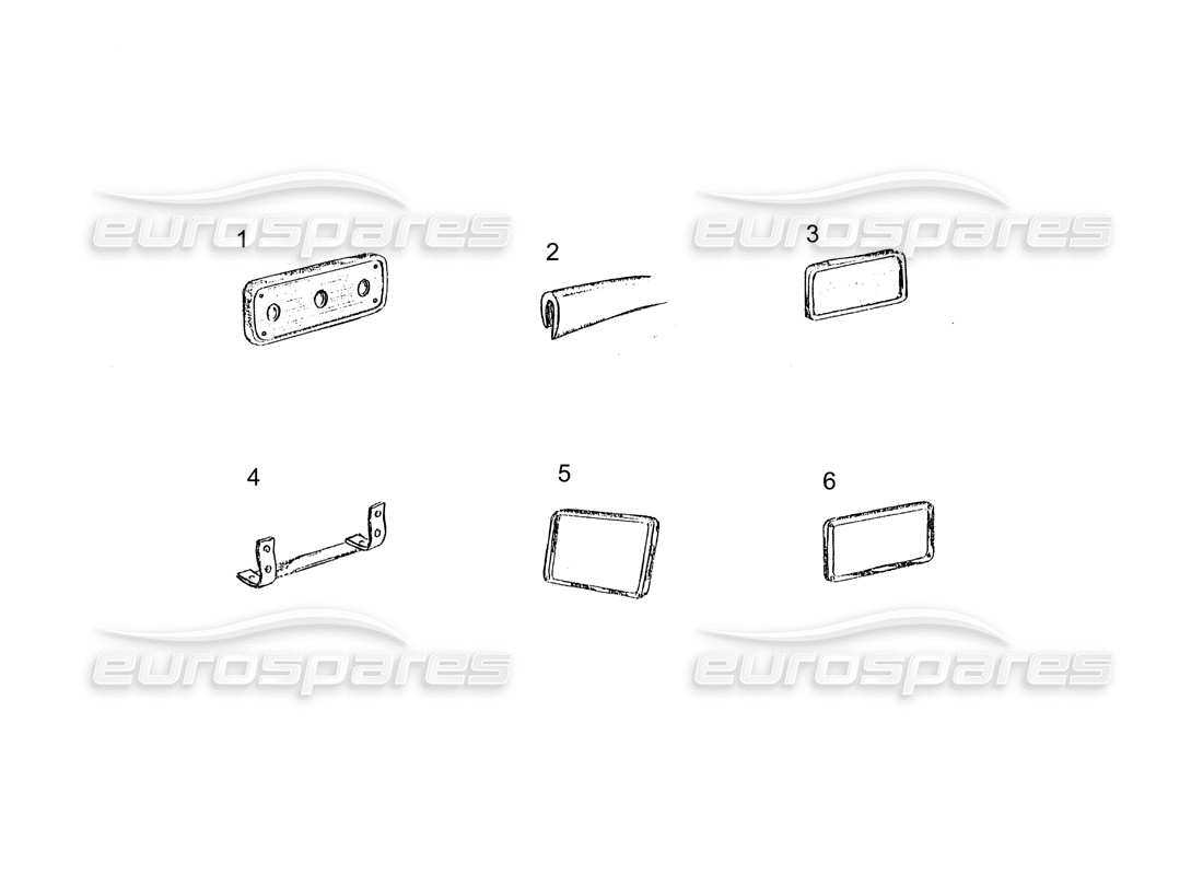 ferrari 250 gt (coachwork) diagramma delle parti delle finiture della targa