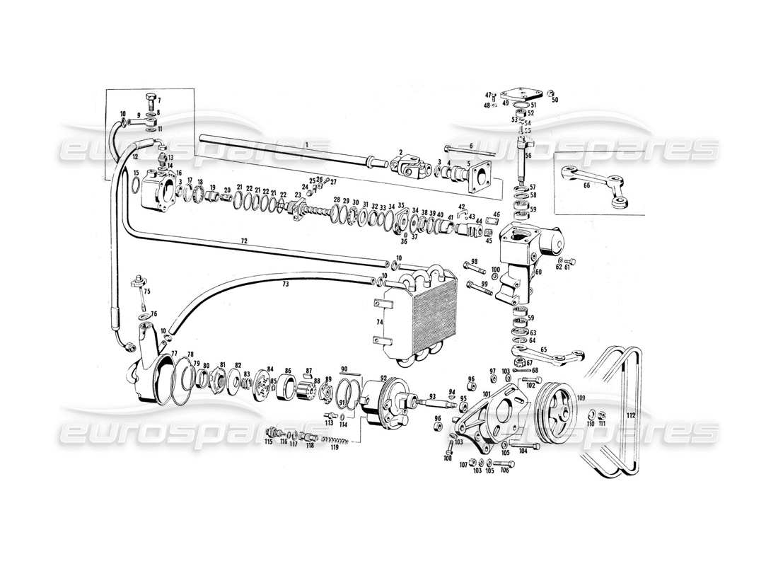 maserati indy 4.2 pompa idraulica dello sterzo diagramma delle parti