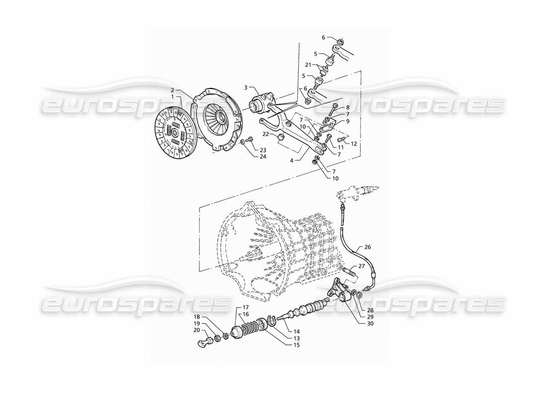 maserati qtp v8 (1998) frizione diagramma delle parti