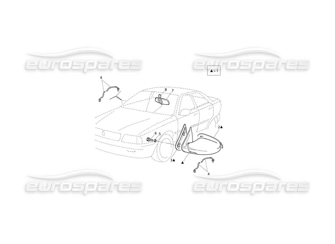 maserati qtp v6 evoluzione specchietti retrovisori diagramma delle parti