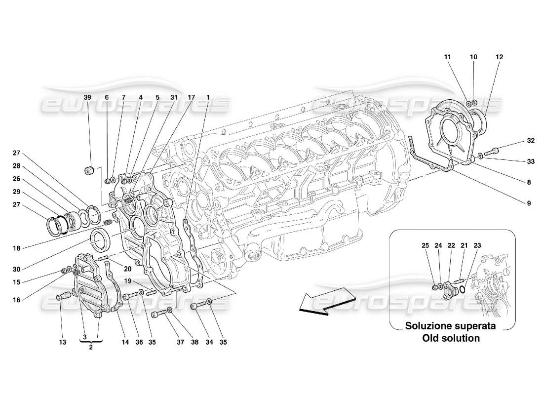 ferrari 456 gt/gta carter motore - coperchi diagramma delle parti