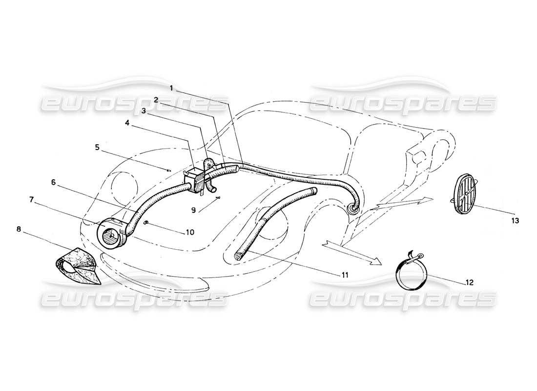 ferrari 206 gt dino (coachwork) matrice riscaldatore e ventilatori diagramma delle parti