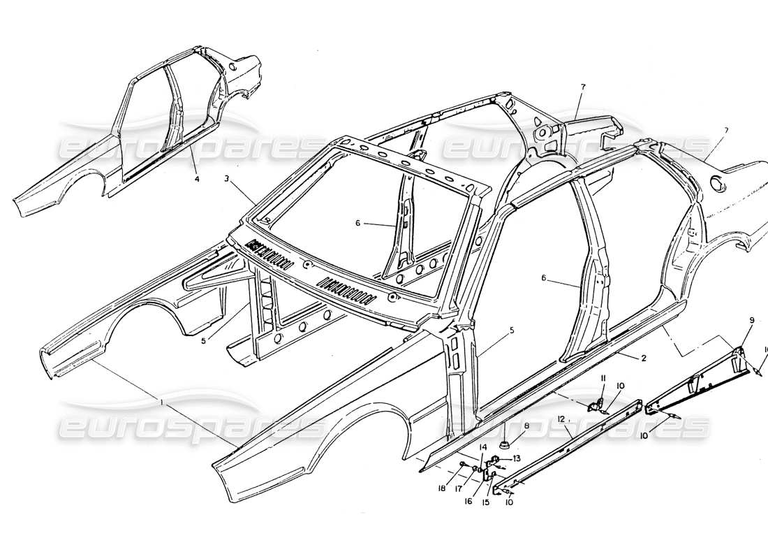 maserati 418 / 4.24v / 430 schema parti carrozzeria-pannelli esterni
