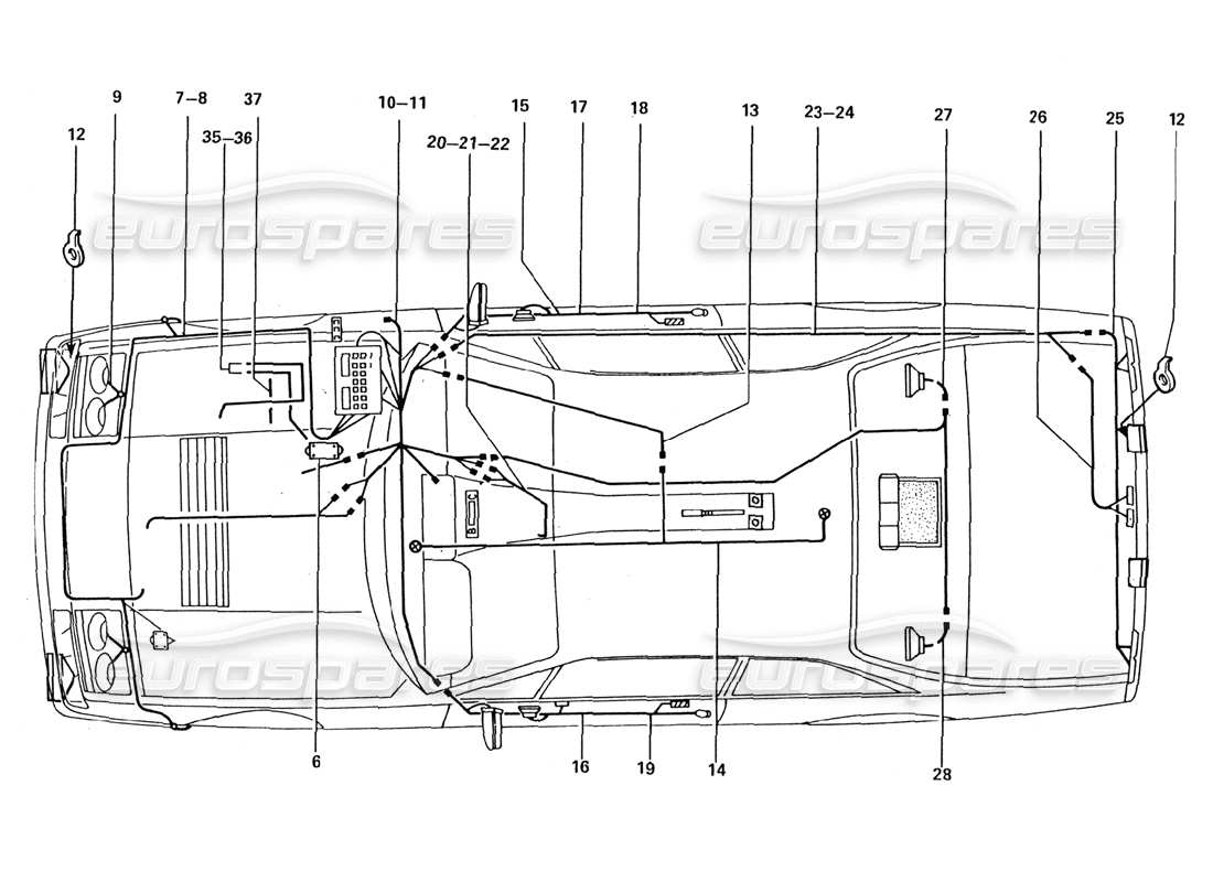 ferrari 412 (coachwork) diagramma delle parti del telaio dell'auto