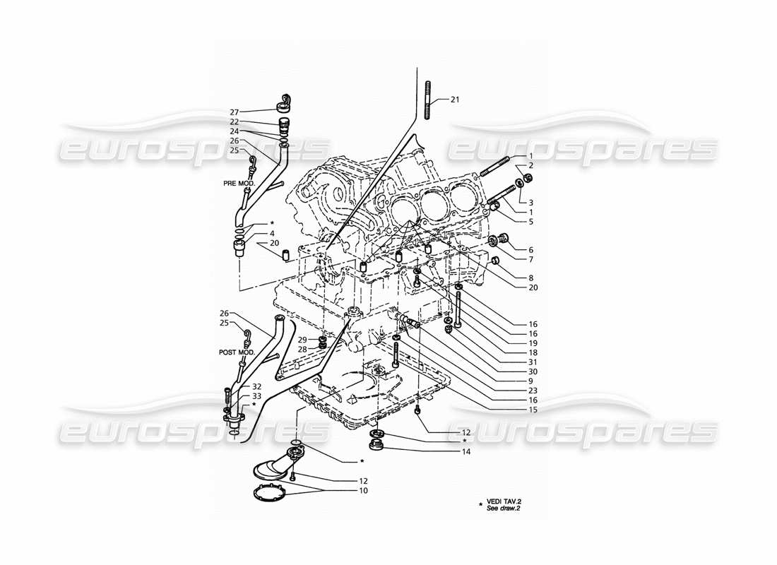 maserati qtp. 3.2 v8 (1999) diagramma delle parti di elementi di fissaggio e accessori del blocco