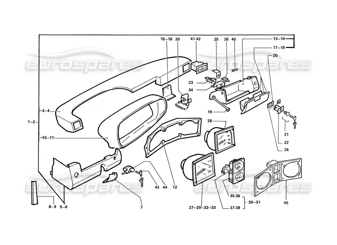 ferrari 412 (coachwork) cruscotto e strumenti diagramma delle parti