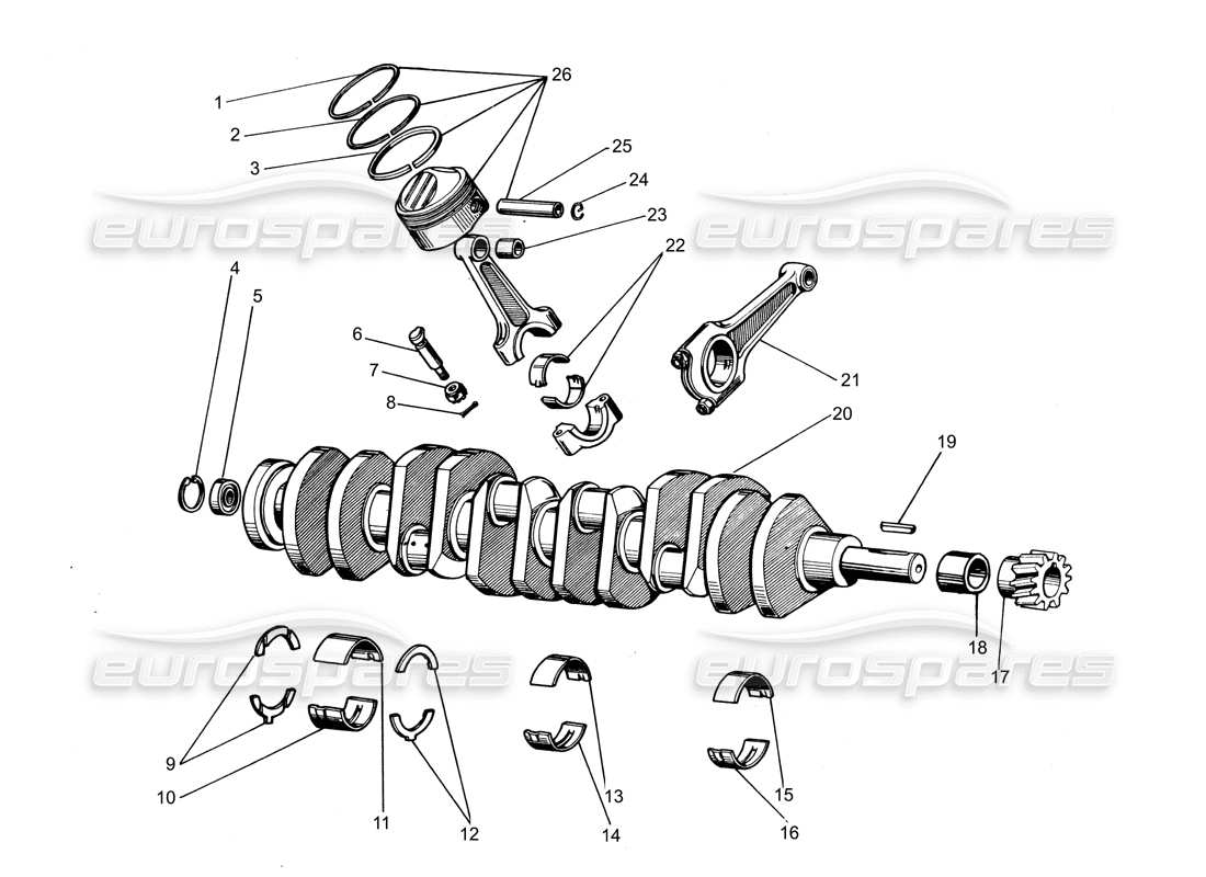 lamborghini espada albero motore (a 400) diagramma delle parti