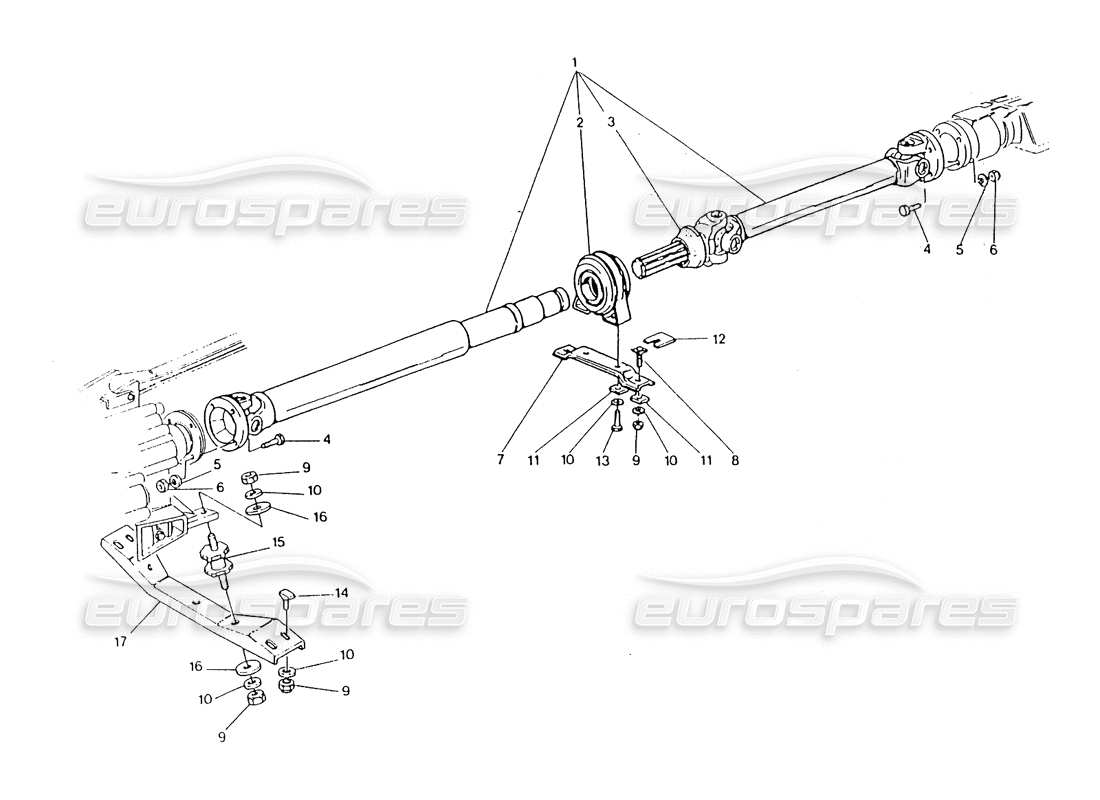 maserati 418 / 4.24v / 430 albero dell'elica, diagramma delle parti getrag