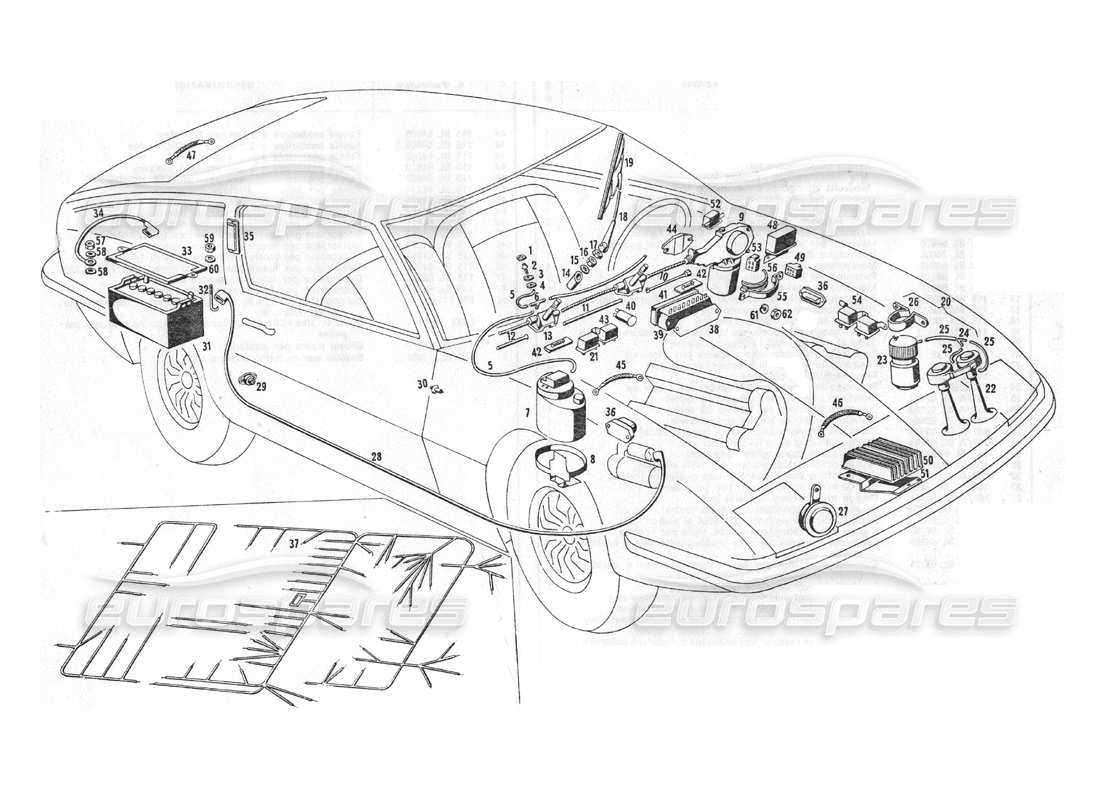 maserati indy 4.2 materiale elettrico diagramma delle parti
