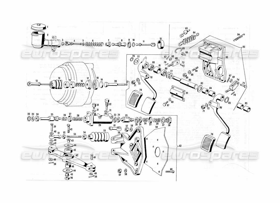 maserati indy 4.2 pedali diagramma delle parti