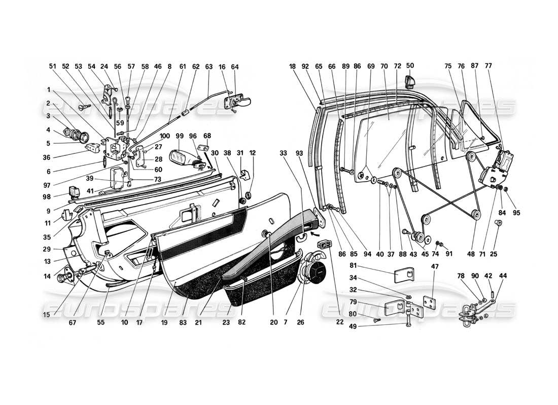 ferrari 208 turbo (1982) porte diagramma delle parti