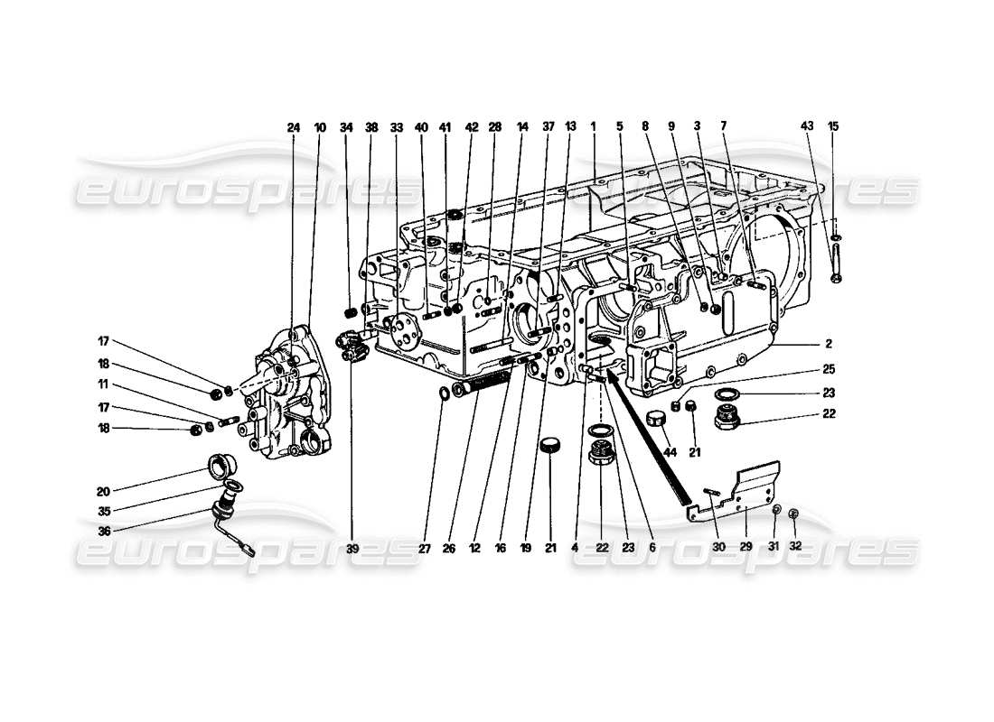 ferrari 512 bbi diagramma delle parti del cambio
