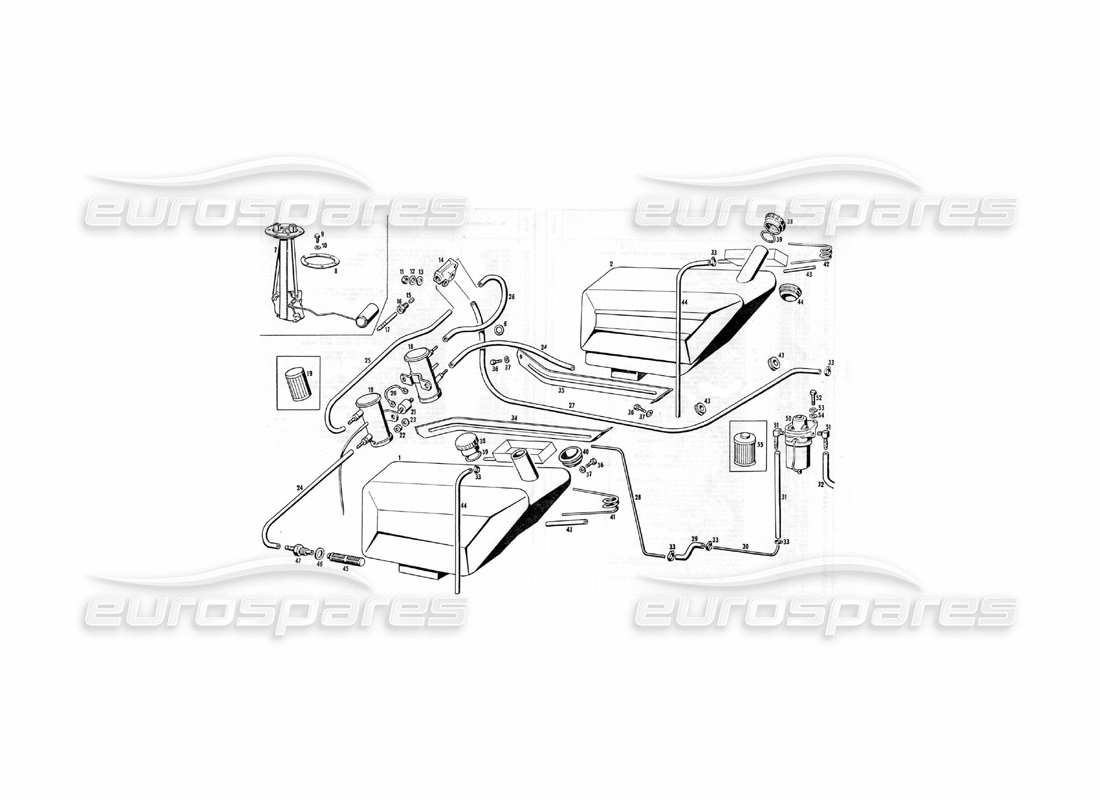 maserati indy 4.2 diagramma delle parti del serbatoio e della pompa del carburante