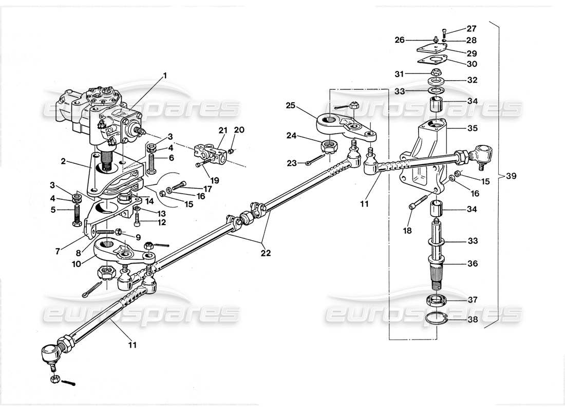 lamborghini lm002 (1988) servosterzo diagramma delle parti