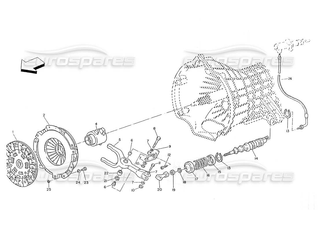 maserati ghibli 2.8 (non abs) frizione diagramma delle parti