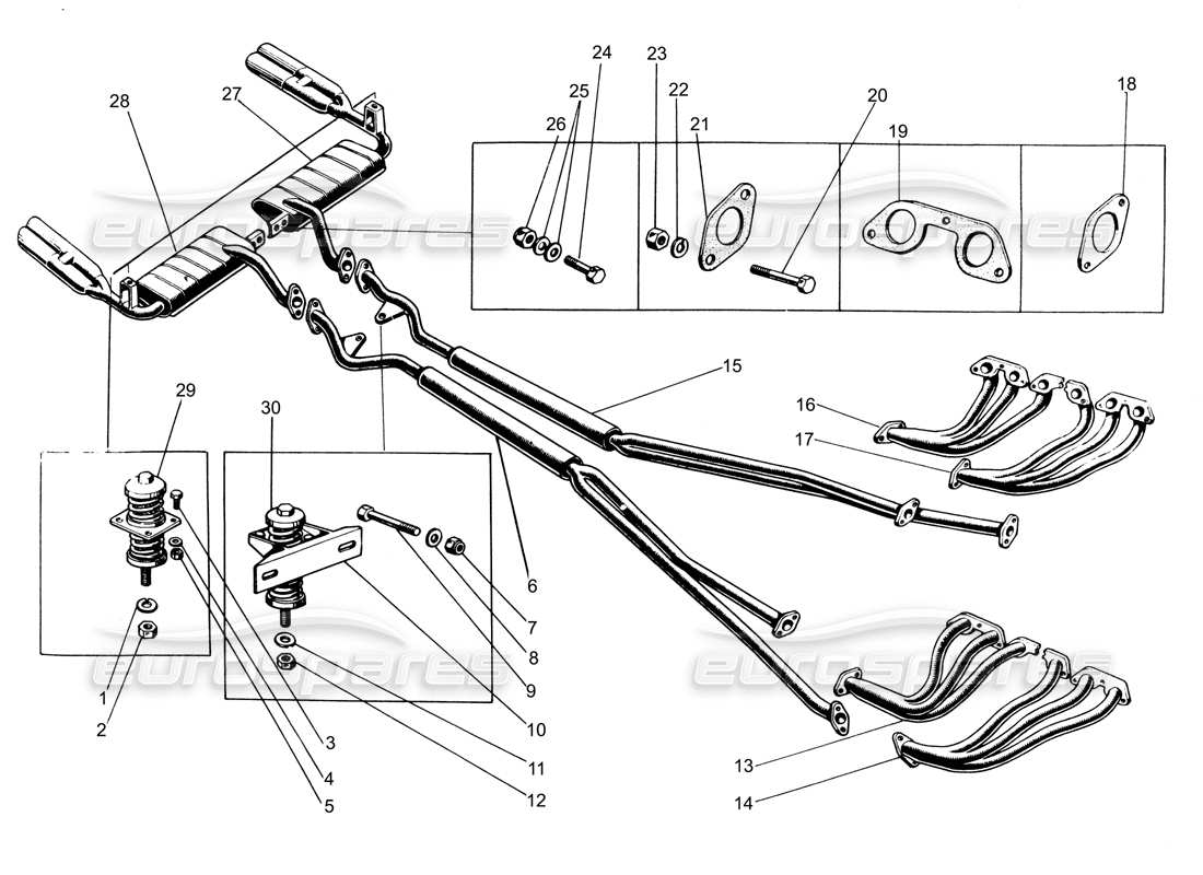 lamborghini espada scarico (da 0 a 325) diagramma delle parti