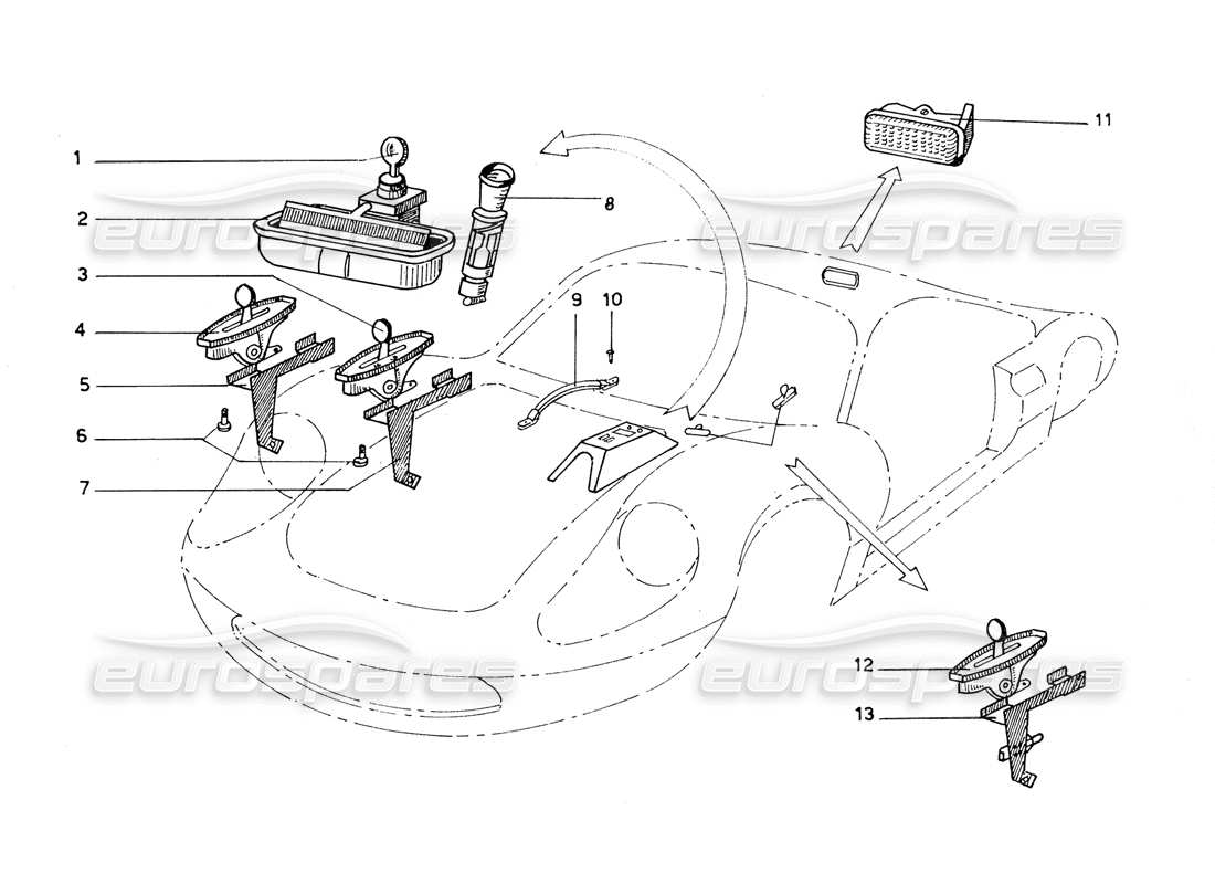 ferrari 206 gt dino (coachwork) cursori del riscaldatore diagramma delle parti