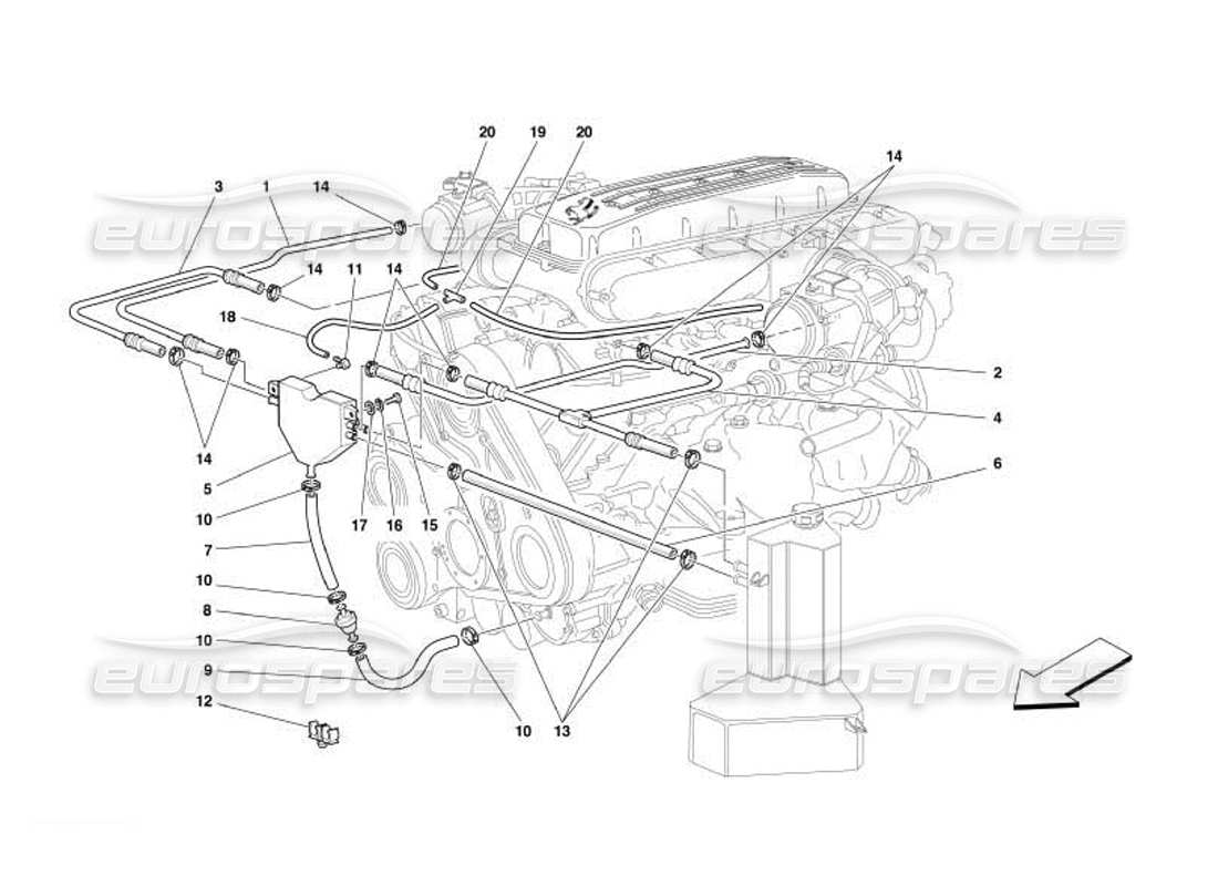ferrari 550 barchetta colpo: diagramma delle parti del sistema
